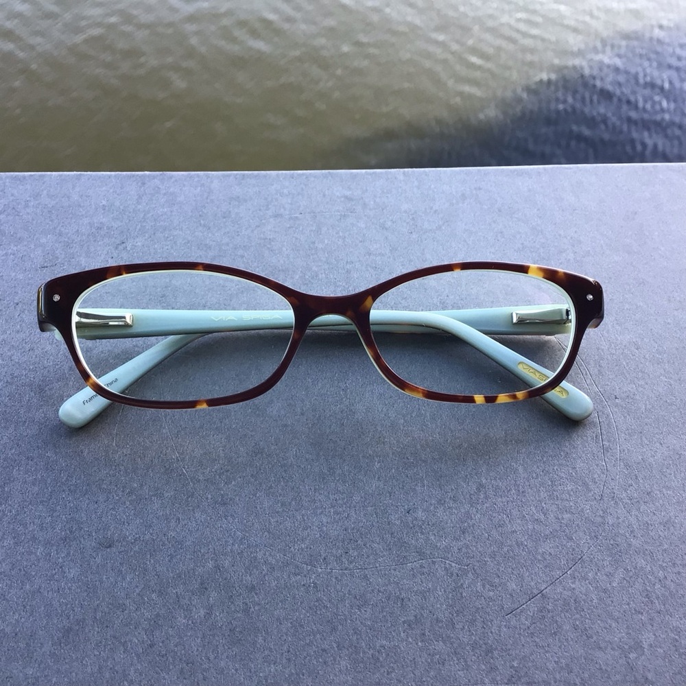 Via Spiga Zyloware Rosario 550 Tortoiseshell-Turquoise 2-Tone Eyeglasses w/Case